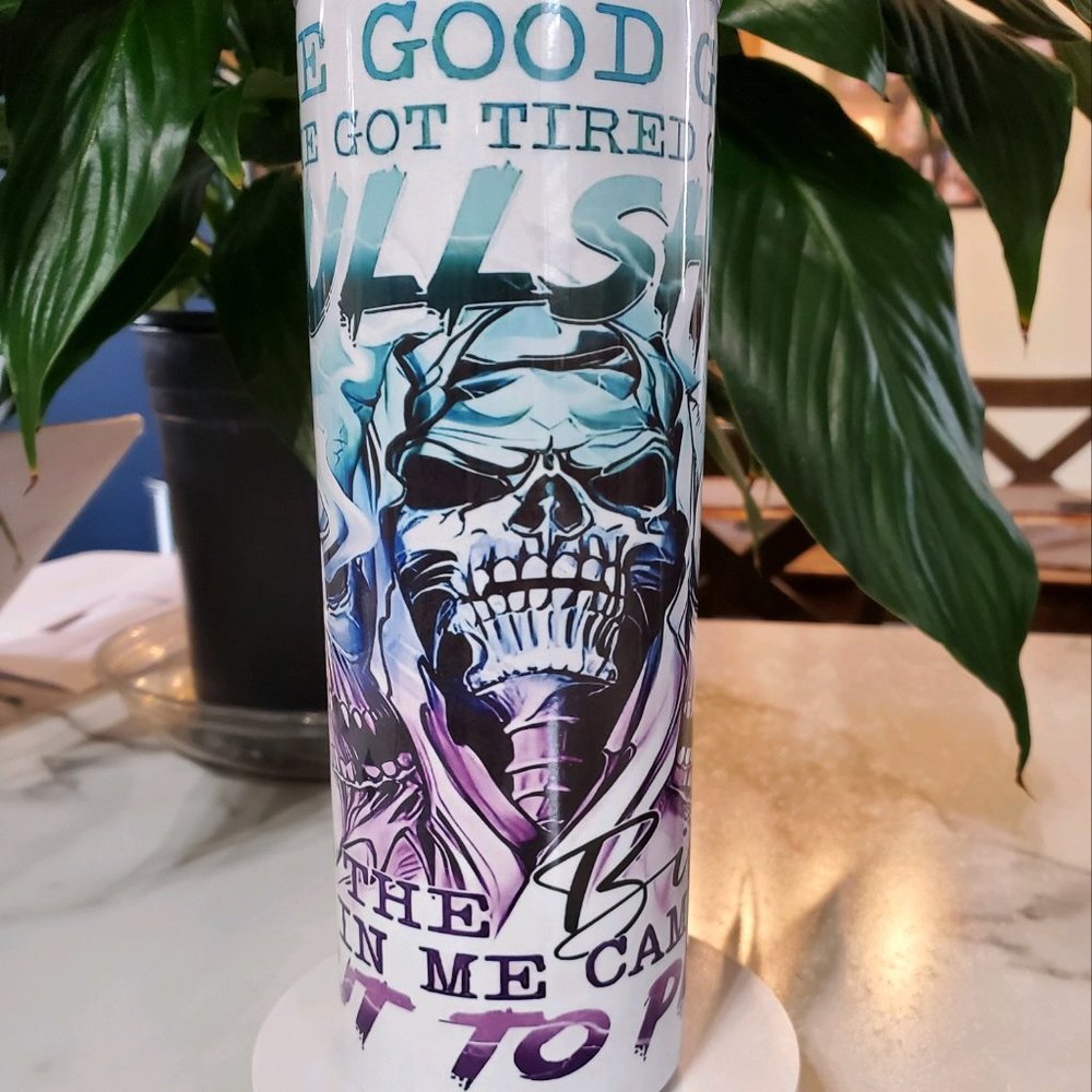 Skull good girl got tired of the BS 20oz Tumbler 🎉sale